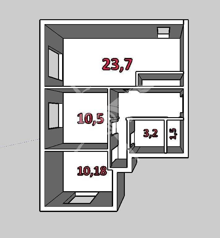 Тристаен апартамент в кв. Горна Баня № 57415