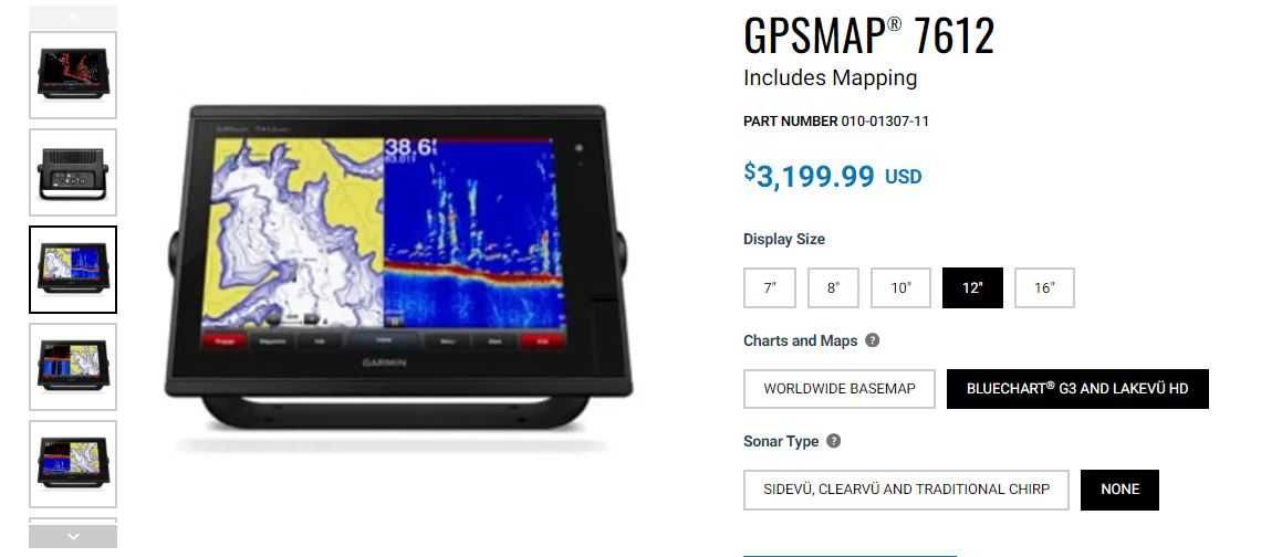 Sonar Garmin GPSMAP 7612 - 12 inch