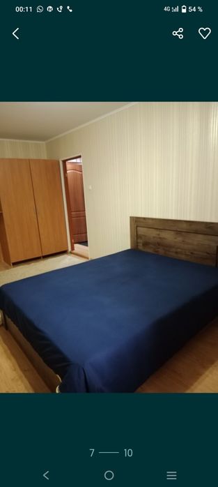 1  комнатная квартира , почасам  посуточно  ХБК ,101, 8 мкр