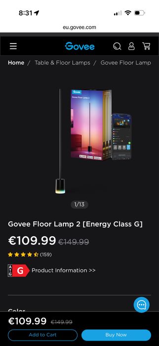 Подова лампа Govee 2