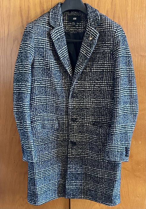 Palton barbati H&M carouri gri-negru