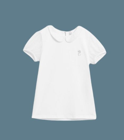Set tricou alb si fusta bleomarine pentru fete 11 ani