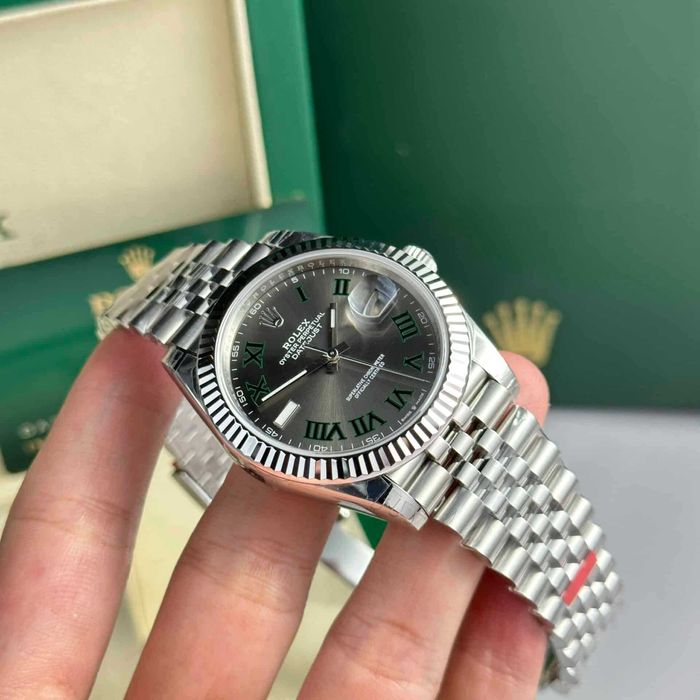 rolex datejust 41mm jubilee wimbledon сребро