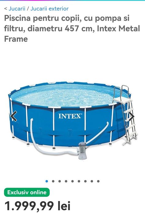 Piscina exterioara 4.6 m diametru 1.2 m înălțime