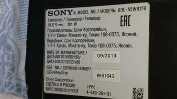 Продам телевизор SONY KDL-55W817B на запчасти.
