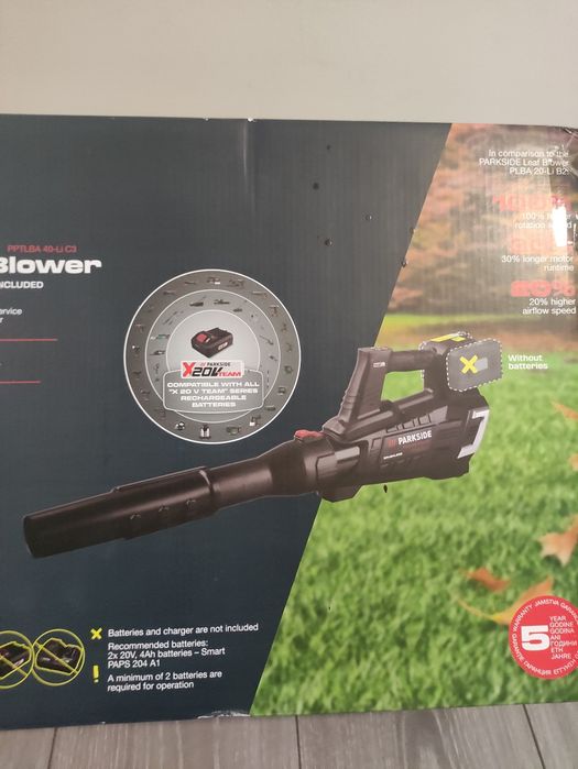 Suflanta de frunze Parkside Performance 40 V pe acumulatori