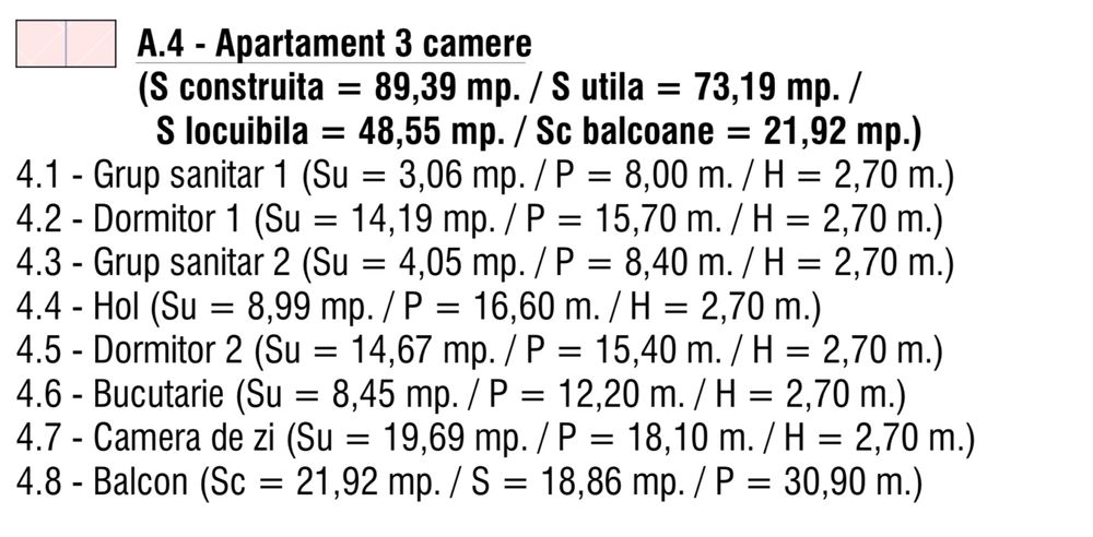 Ozon Tower - Apartament 3 camere.