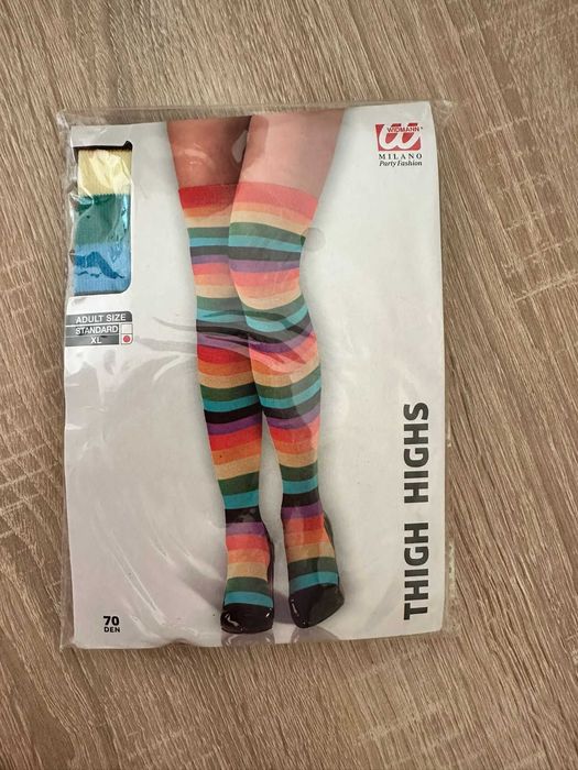 Set 3+1 gratis, sosete peste genunchi cu dungi