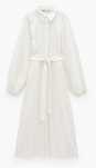 Zara дълга рокля, бял цвят, S/M