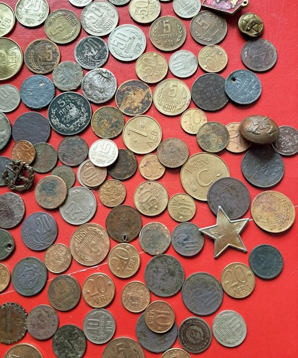 Стари български царски и соц монени , стари значки