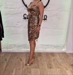 rochie eleganta din satin model animal print