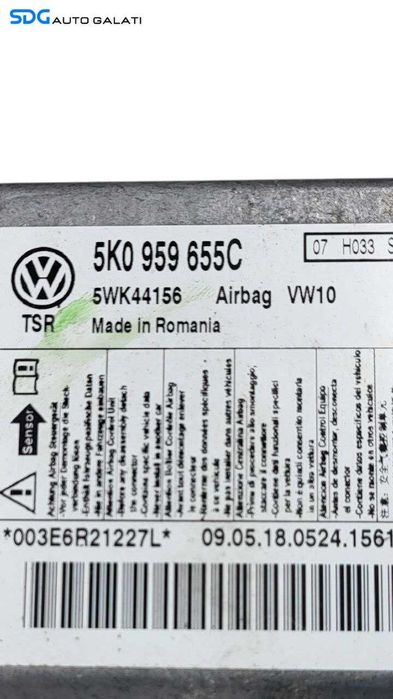 Unitate Modul Calculator Control Airbag Volkswagen Golf 6 Plus 2008 - 2012 Cod 5K0959655C [L7437]