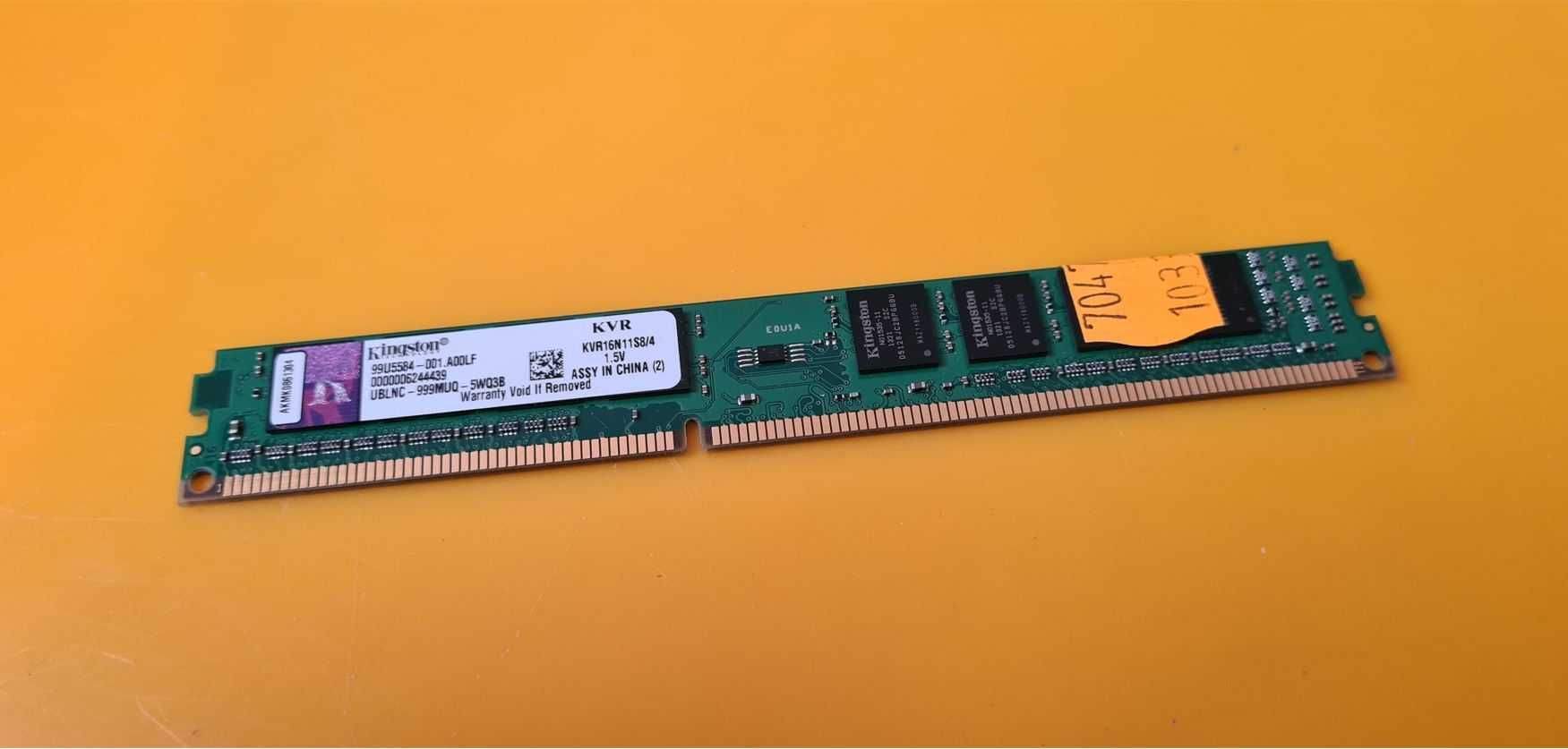 4GB DDR3 Desktop,1x4GB,Kingston Slim,1600Mhz,CL11,Single Sided