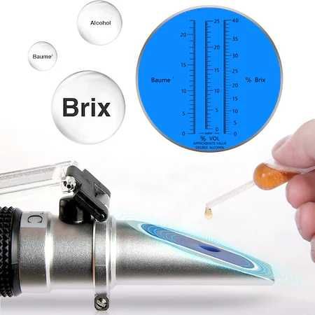 Refractometru 3 in 1,0-40% Brix,0-25% Vol,0-22% Baume,pt vin,sigilat