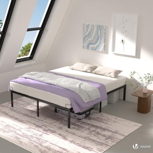 Легло 160 x 200 см, здрава метална рамка за легло с ламелна основа