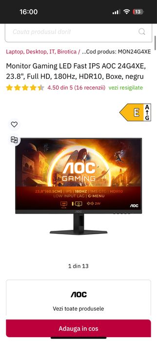 Monitor 180hz nou