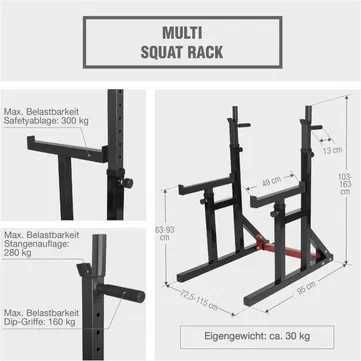 Pachet multi squat rack + bara piept + 40 kg