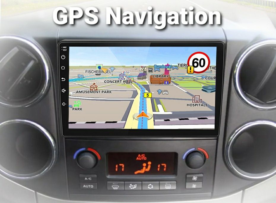 Navigatie Android Citroen Berlingo B9, Peugeot Partener (2008-2019)