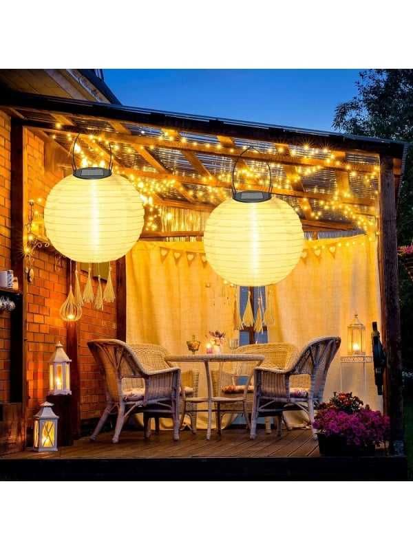 Set de 2 felinare LED solare pentru gradina (exterior)