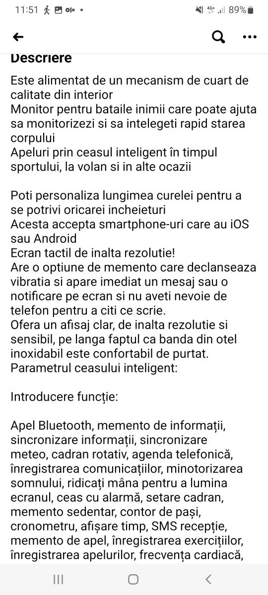 Ceas bărbătesc inteligent smart mon