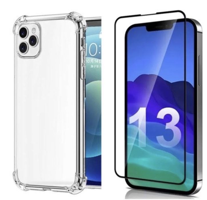 Husa Dust Anti Soc si Folie Sticla Curbata Iphone 13/14/15/16/PRO/MAX