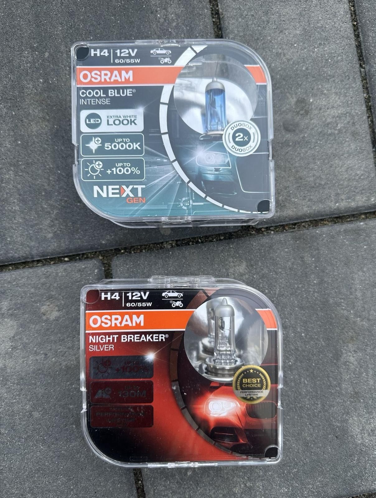 Set 2 becuri night breaker silver/ cool blue intense led H7, H4