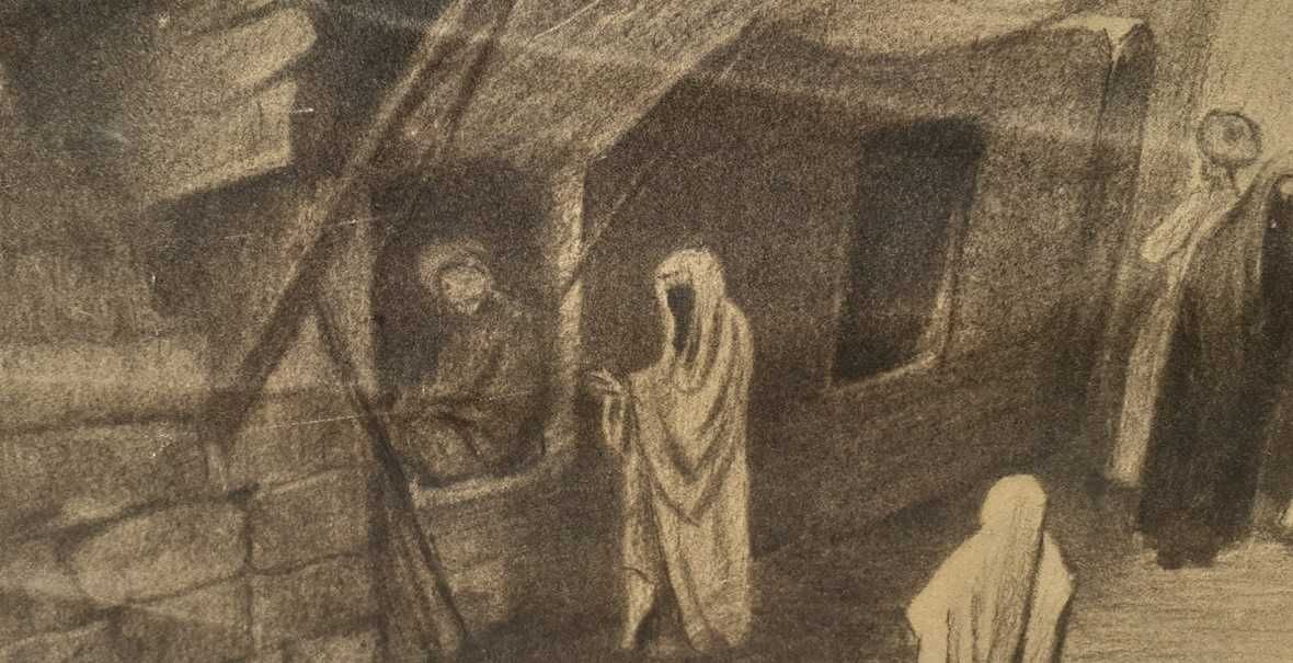 Tablou vechi - peisaj oriental - semnat C. Artachino