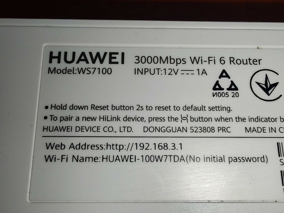 Router wireless Huawei WS7100 AX3000 WiFi 6 Plus, Gigabit Dual Band