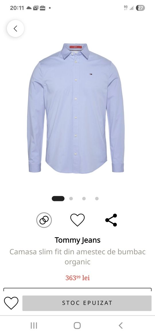 Camasa Tommy Jeans Slim Fit îmbrăcată de 2 ori