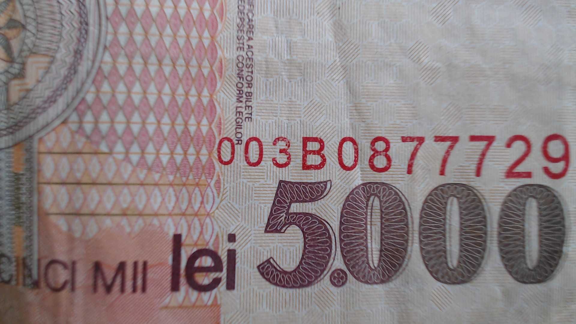 Bancnota 5000 lei BNR din 1998