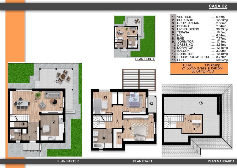 Vand duplex comuna Berceni la rosu