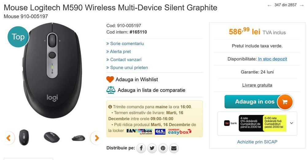 Mouse Logitech M590 wireless / bluetooth