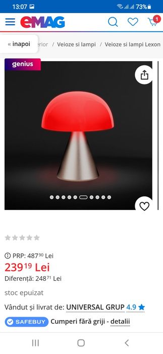 Vand lampa veioza led Lexon Mina si Mina M
