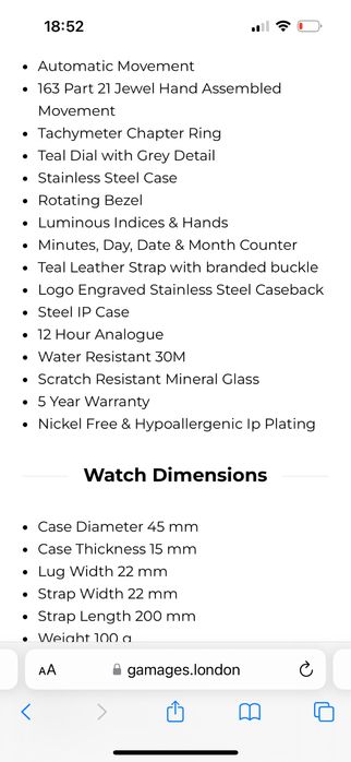 Ceas Gamages automatoc nou