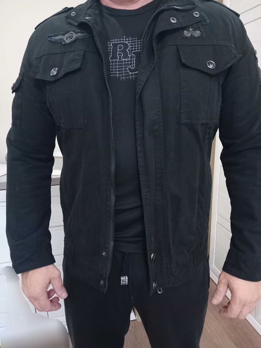 Мъжко черно яке тънко