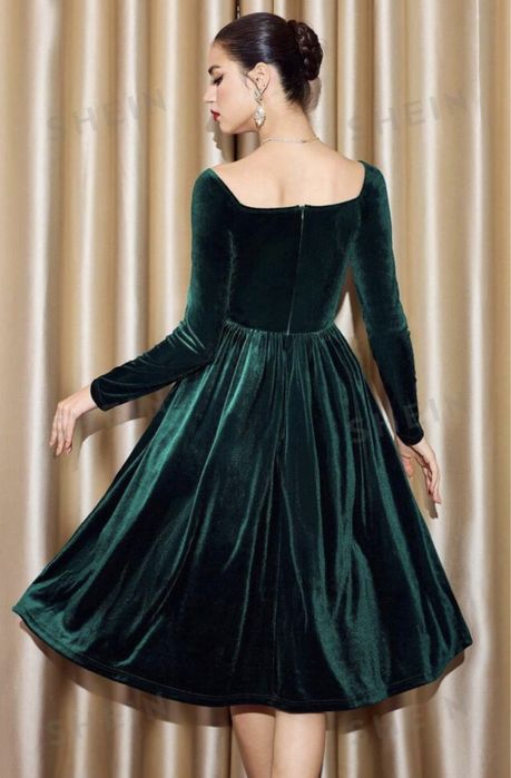Rochie catifea verde