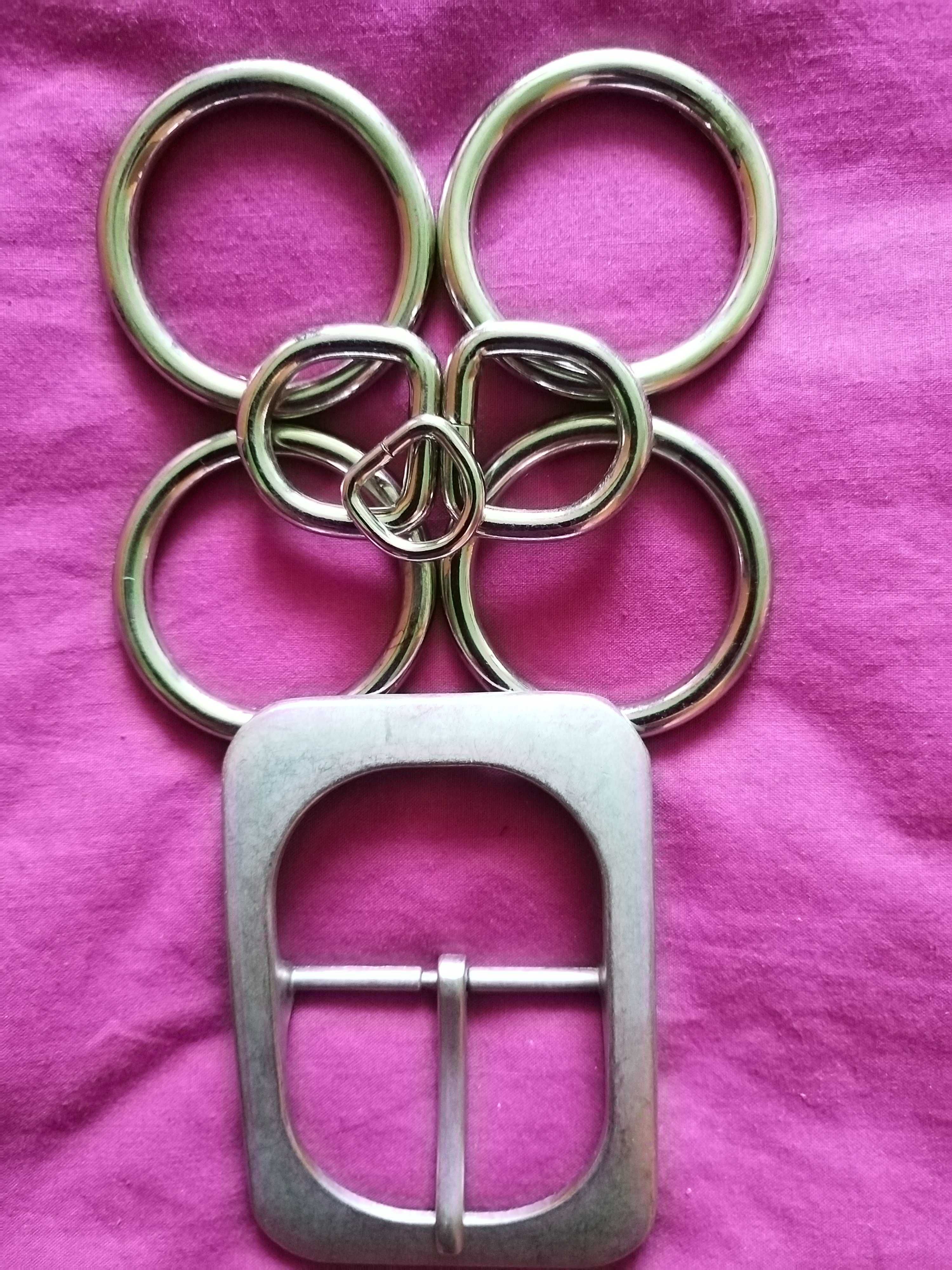 Set accesorii metalice, argintii pentru geanta. Bonus o catarama curea