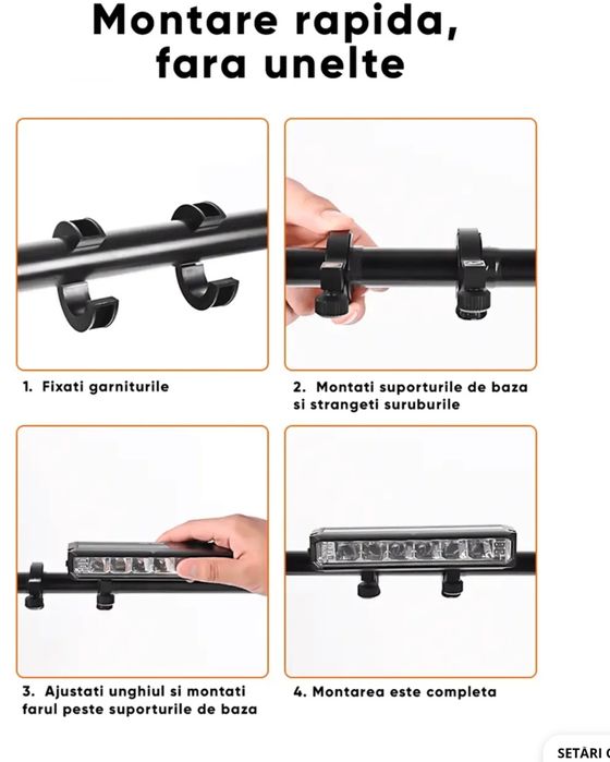 Lumina frontala profesionala bicicleta,carcasa metal, luminozitate 100