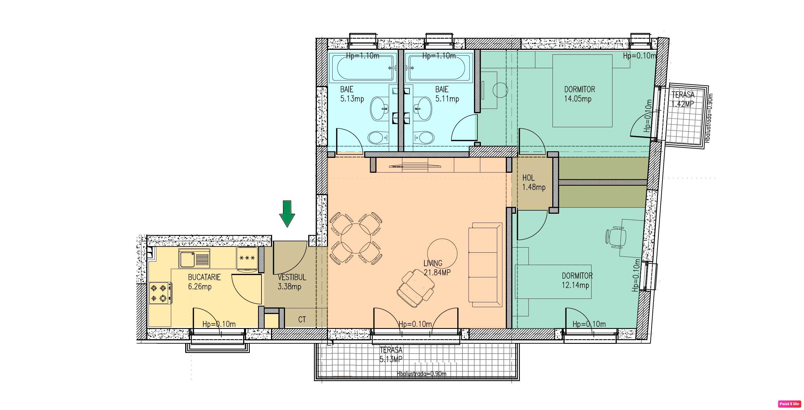 Drumul Taberei, Parc Constantin Brancusi 3 camere, Imobil Premium