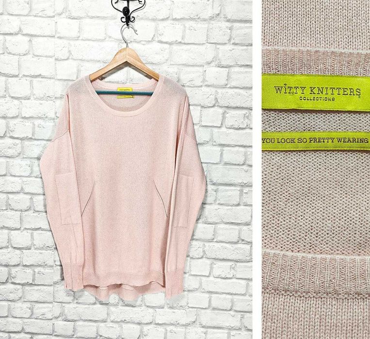 Witty Knitters 100% Кашмирен дамски пуловер размер L