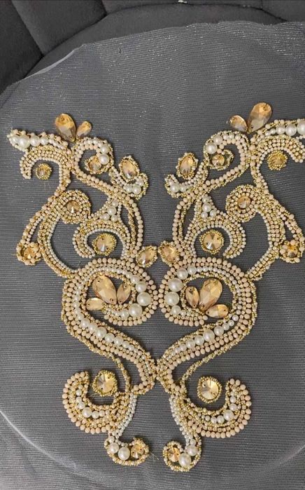 Вышивка бисером, камнями, ручная работа для камзола