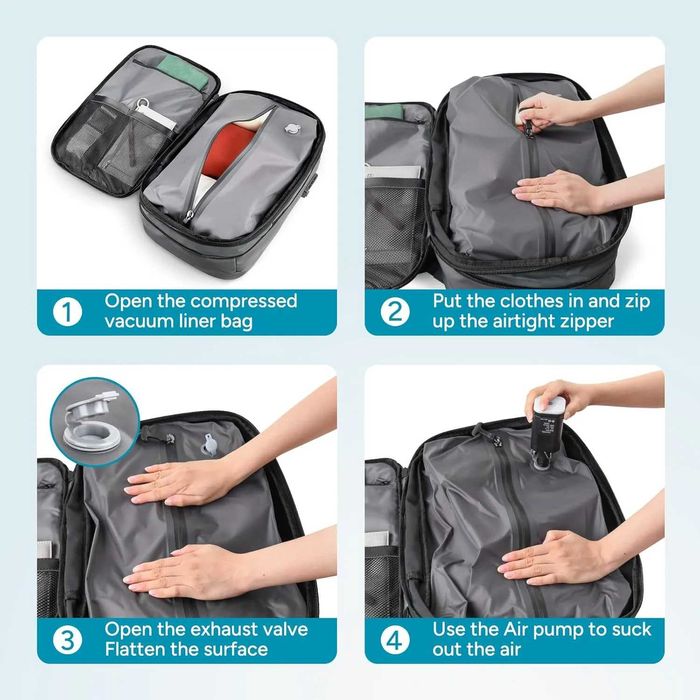 Смарт вакуумна раница за Wizzair и Ryanair малък багаж + подарък помпа