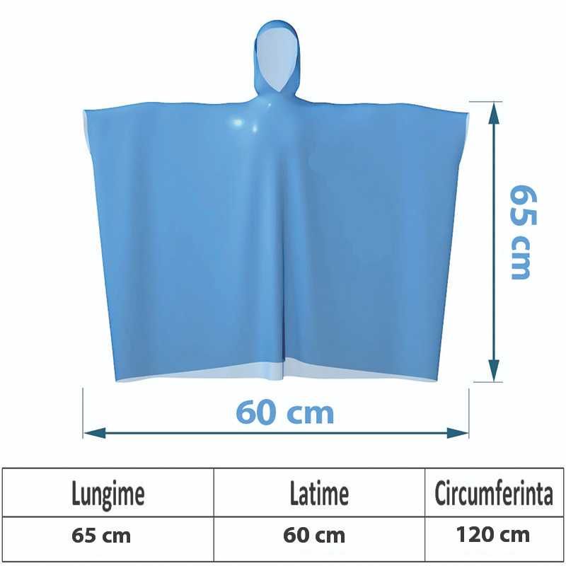 Prosop poncho pentru copii, model delfin, albastru 65x60 cm