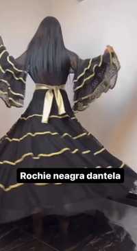 Rochie gipsy style neagra dantela