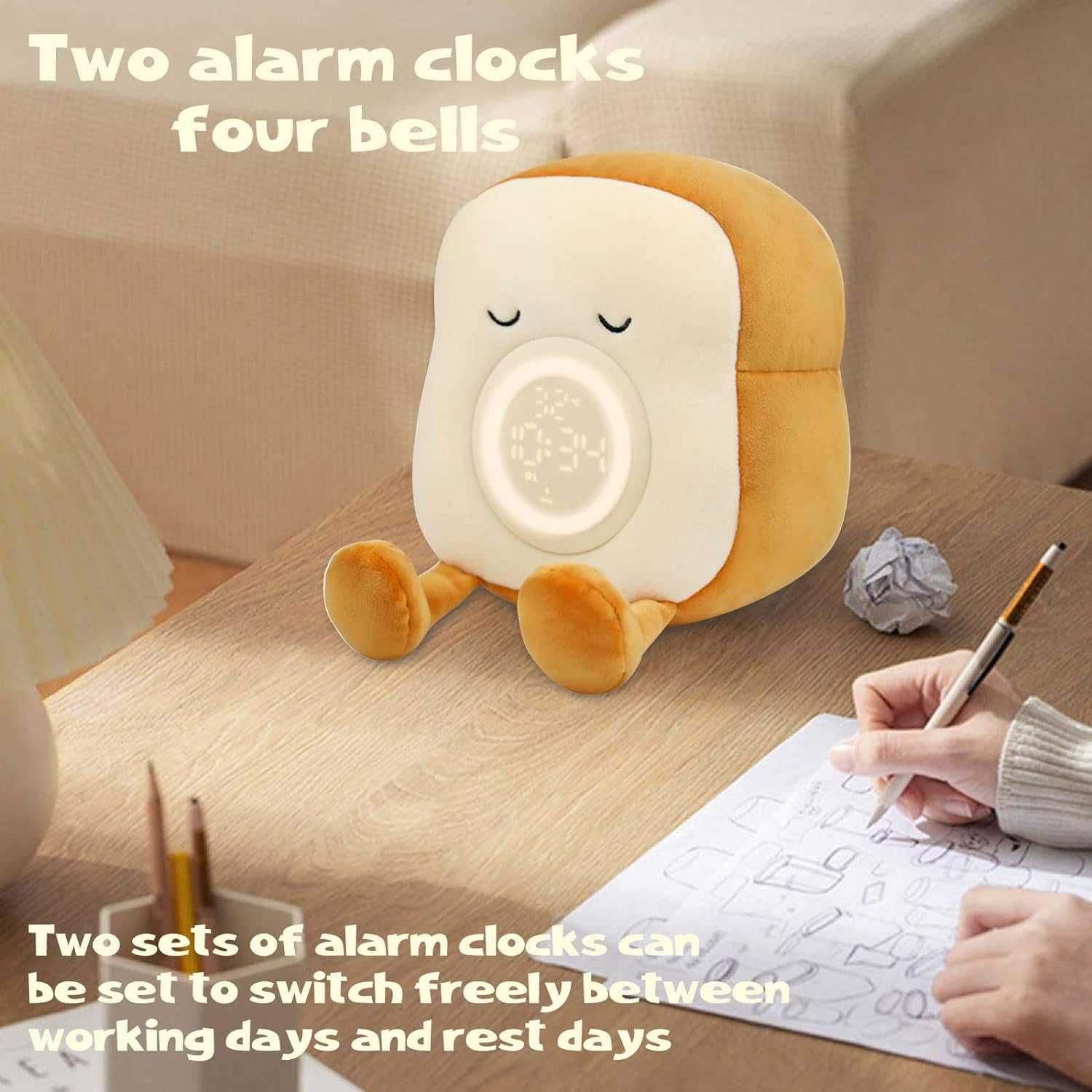 Lampă cu ceas deșteptător din plus Ceas cu alarmă digital pentru copii