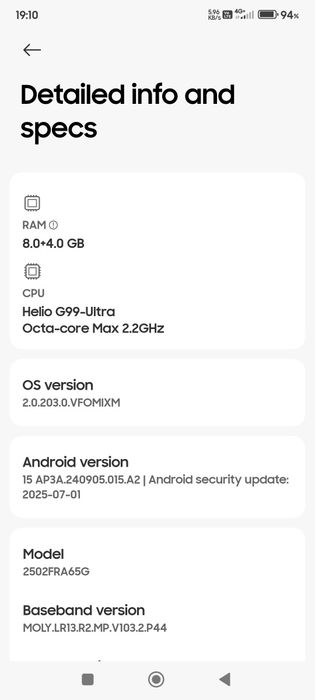 Redmi note 14S.    8/256 Gb