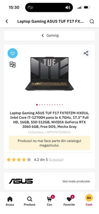 Laptop Gaming Asus Tuf F17