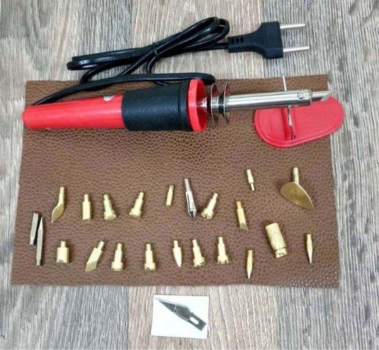 Паяльник с насадкоми для выжигания по коже дереву