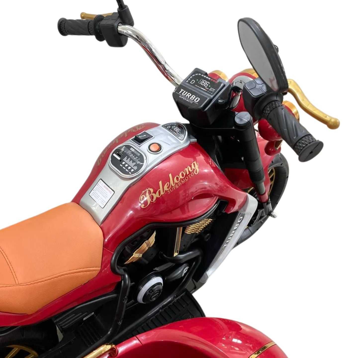 Детский мотоцикл с люлькой электромобиль SUPER Moto Turbo