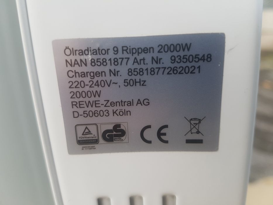 Calorifer electric, radiator electric cu ventilator 2000w, Germany